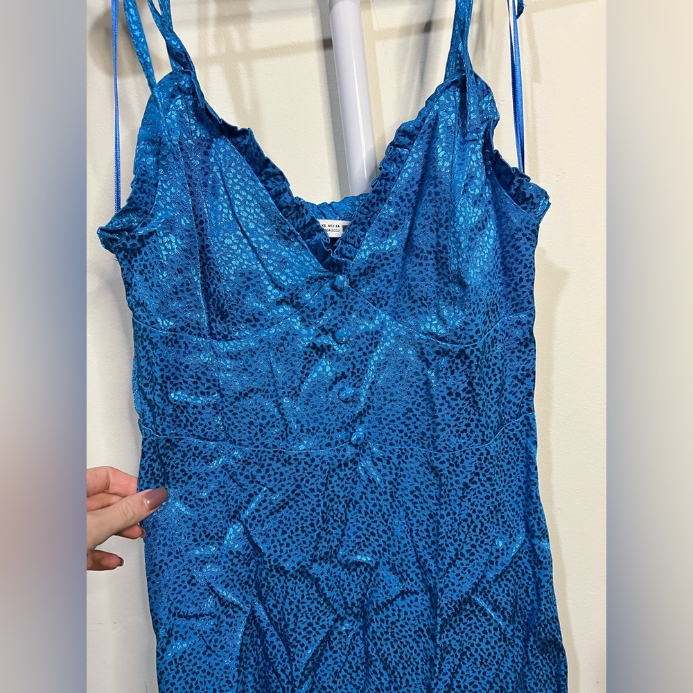 Zara Mini Dress Aqua Leopard Print